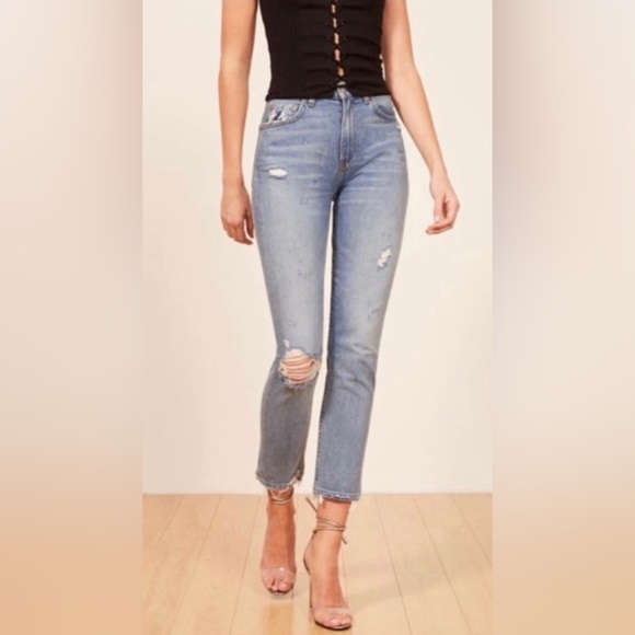 Reformation Julia High Cigarette Jean in Arches Wash Ankle length , size 27 - Picture 4 of 10